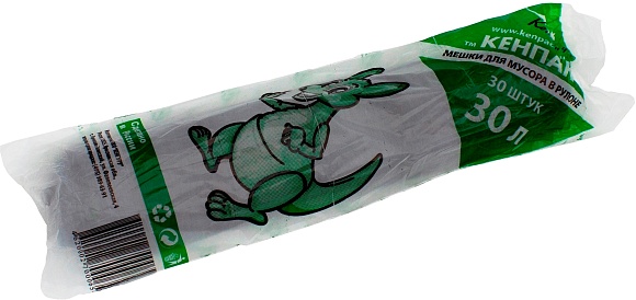 Мешки мусорные ПНД 30л 50x60см (12) В рулонах (по 30 шт) "Кенго" (х1/80) [упаковка]