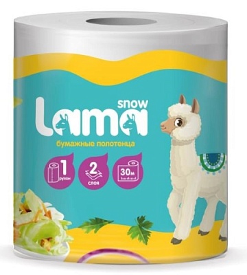 Полотенца двухслойные Snow Lama 1 рулон (х1/12)